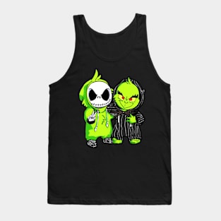 Baby Jack Skellington and Grinch Tank Top